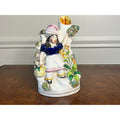 Antique 19th Century Staffordshire Girl Shepherdess & Sheep Spill Vase