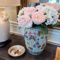 Chinese Porcelain Butterfly and Fruit Ginger Jar Temple Jar Chinoiserie