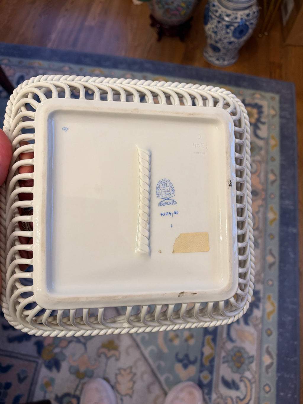 Herend Rothschild Bird Porcelain Reticulated Square Tray Pls Review Photos