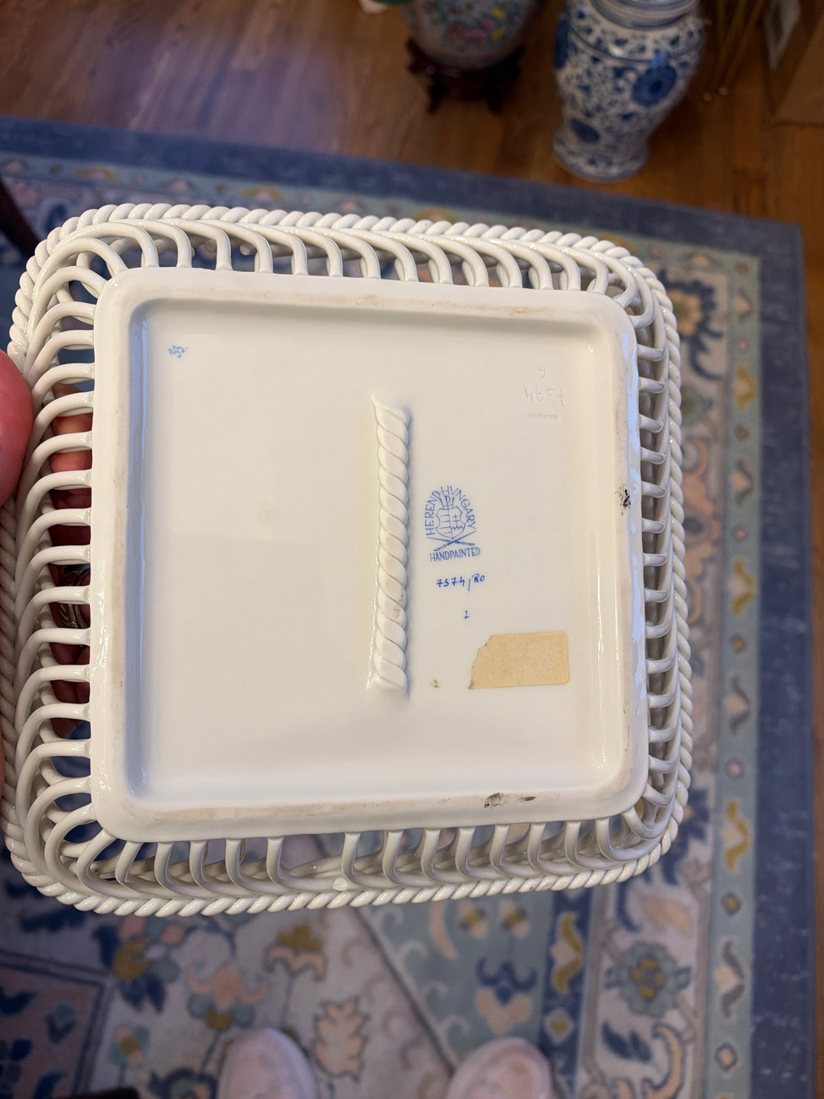 Herend Rothschild Bird Porcelain Reticulated Square Tray Pls Review Photos