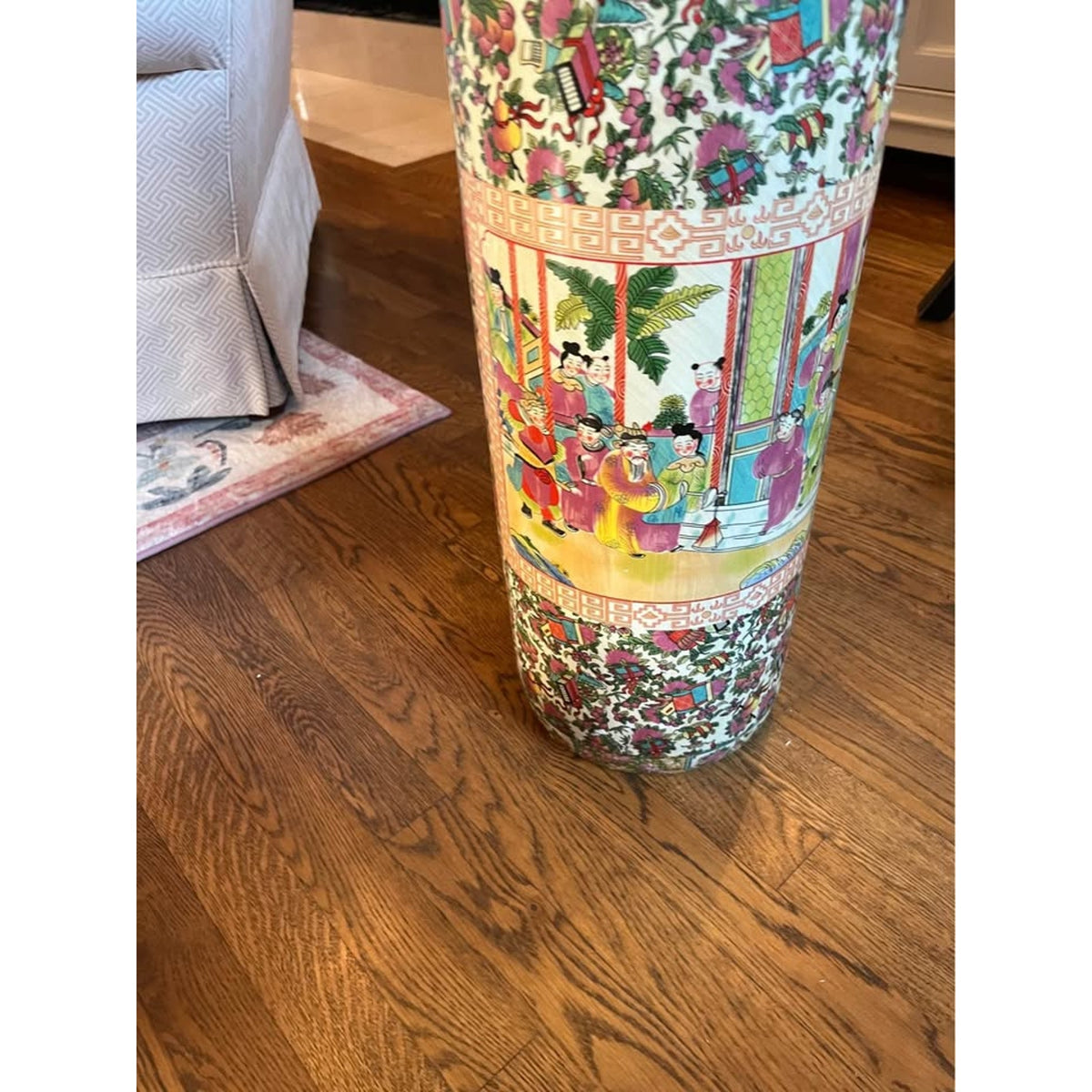 Chinese Rose Medallion Porcelain Umbrella Stand