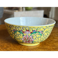 Small Yellow Floral Chinoiserie Porcelain Bowl