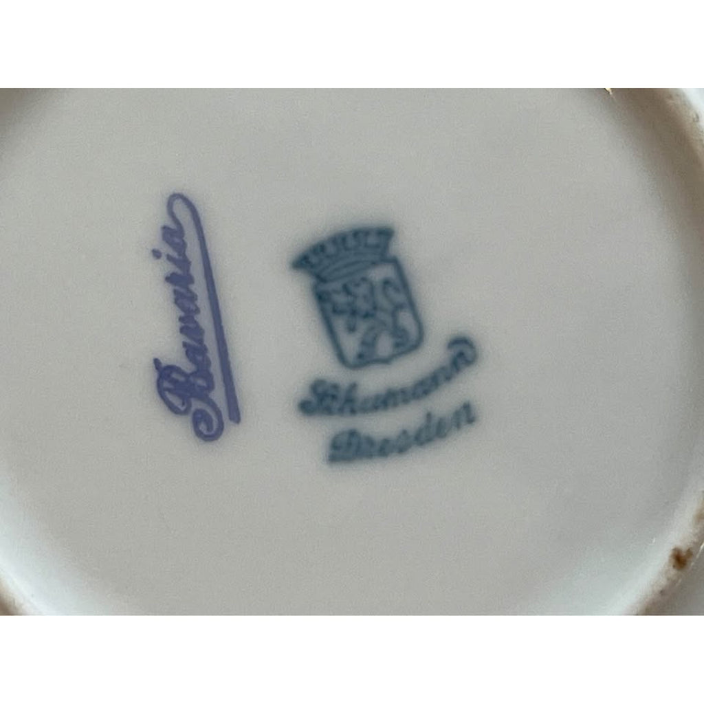 LARGE RARE PATTERN Dresden Schumann Bavaria Marie Antoinette Monogram Floral Cabinet Charge Plate