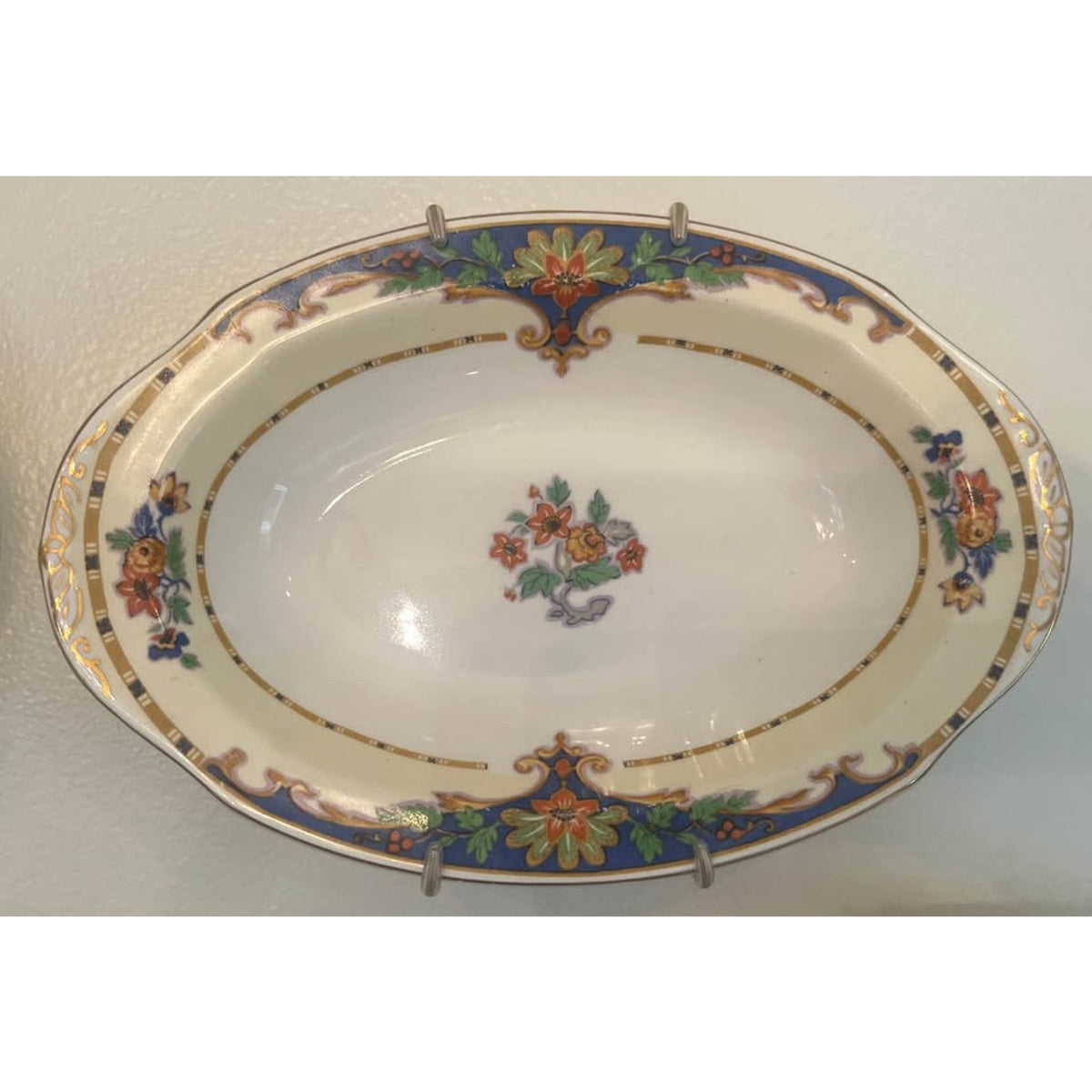 Antique W. H. Grindley & Co. Ltd. England Ivory Oval Floral Serving Dish