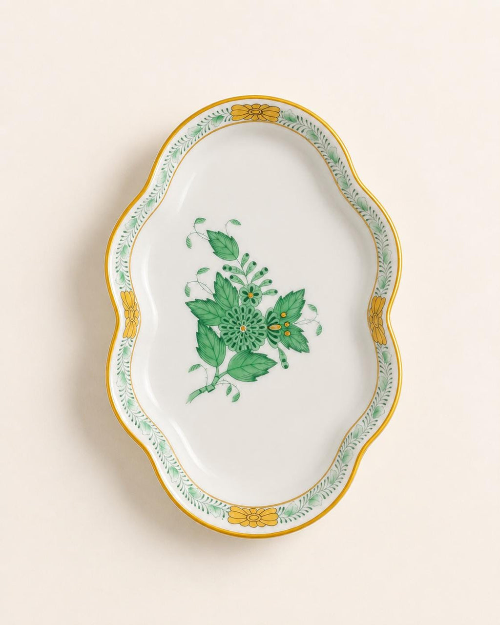 Herend Green Chinese Bouquet Porcelain Dish, Hungary