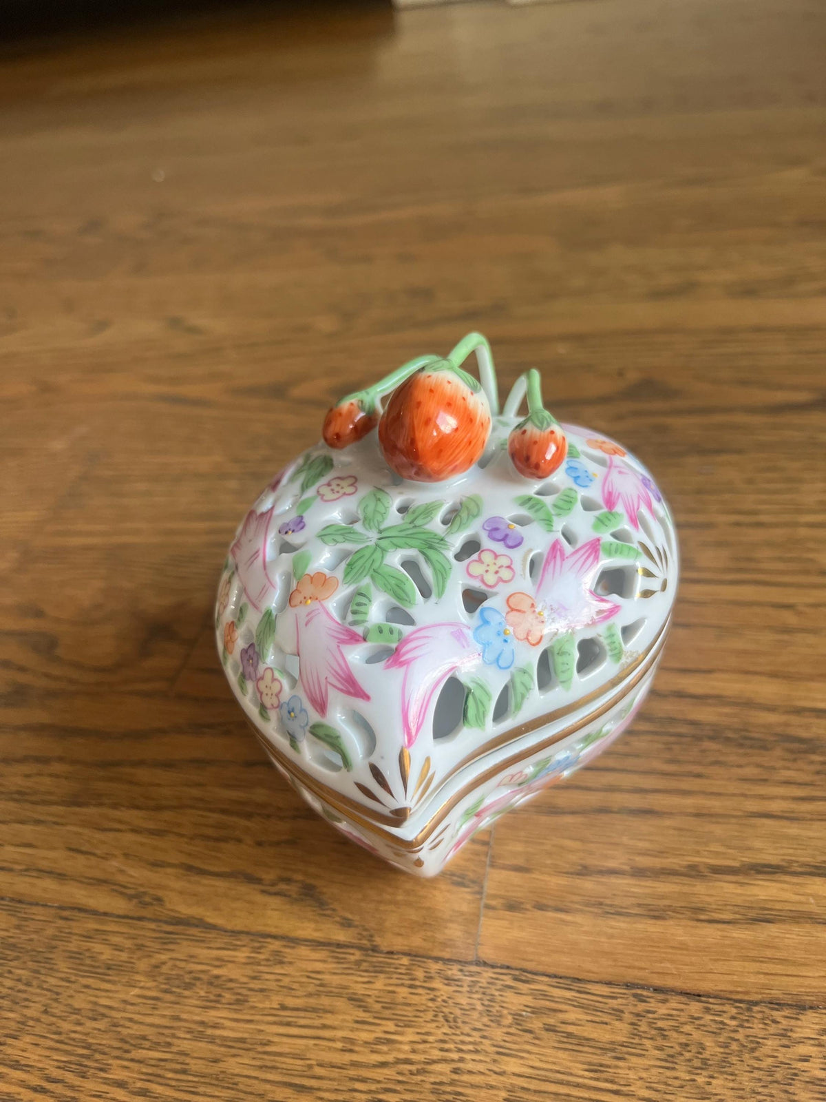Vintage Royal Danube Strawberry Porcelain Trinket Box