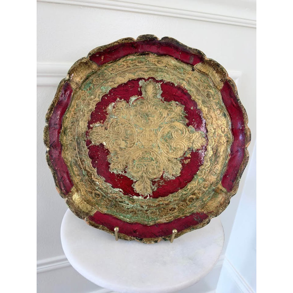 Vintage Italian Florentine Gilt Wood Tray