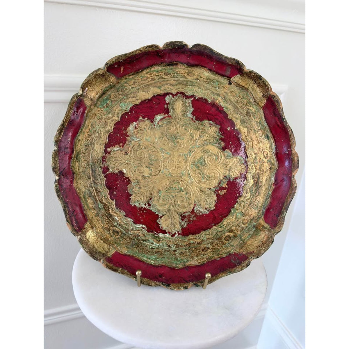 Vintage Italian Florentine Gilt Wood Tray