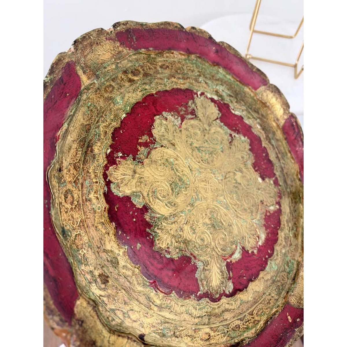 Vintage Italian Florentine Gilt Wood Tray