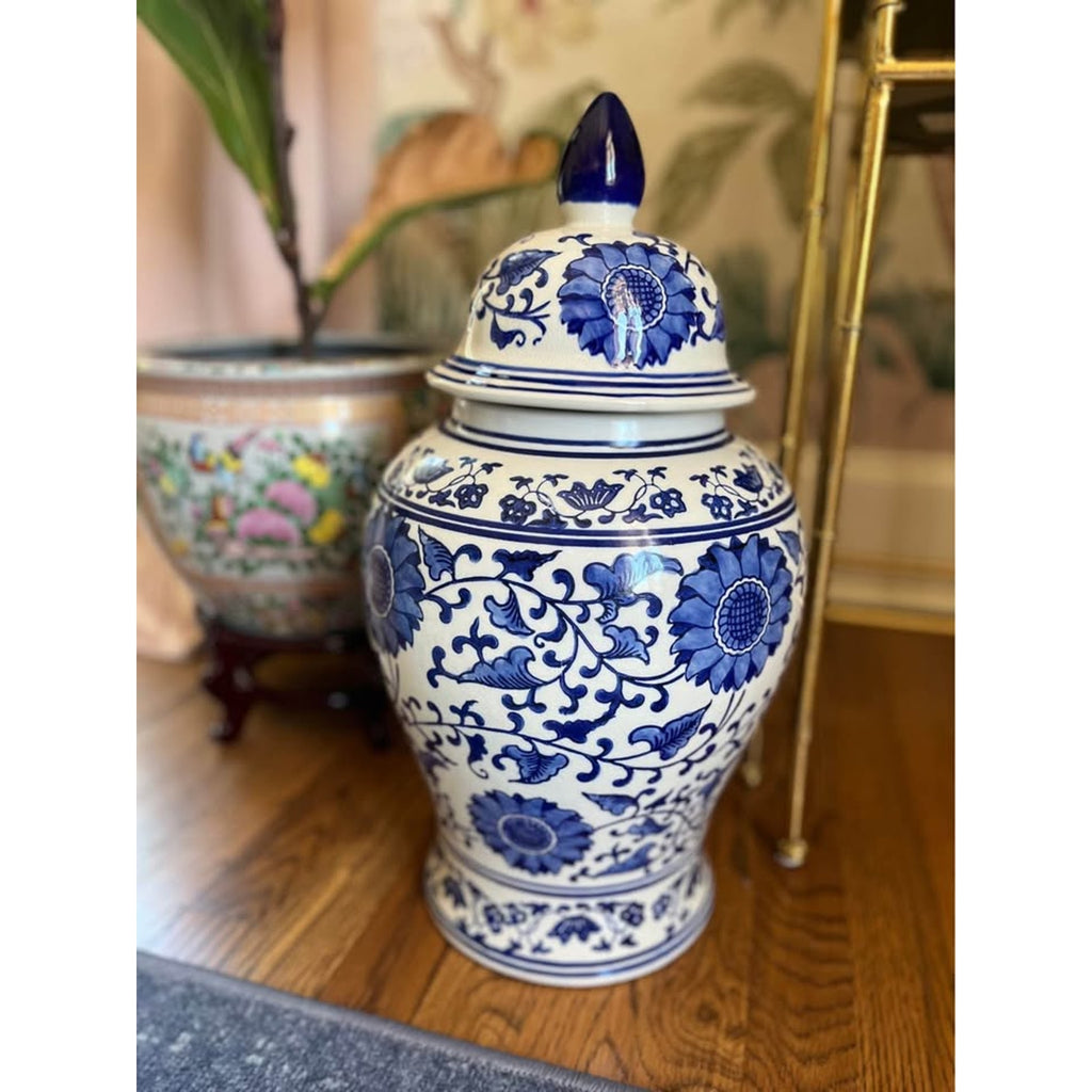 CHINOISERIE GINGER JAR Large 19" H x 10" Diameter