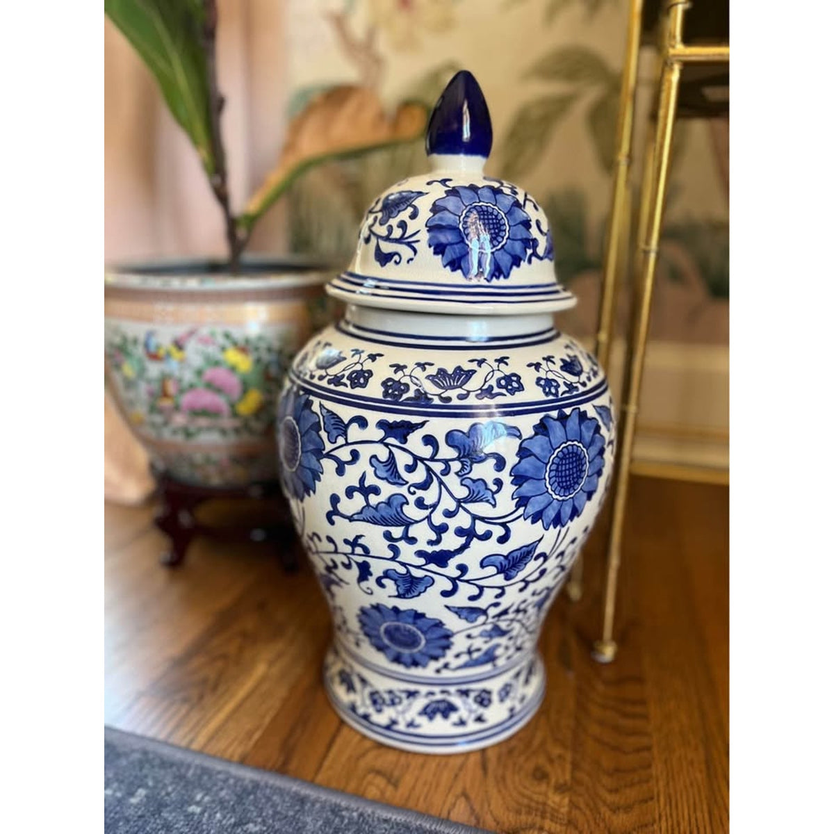 CHINOISERIE GINGER JAR Large 19" H x 10" Diameter