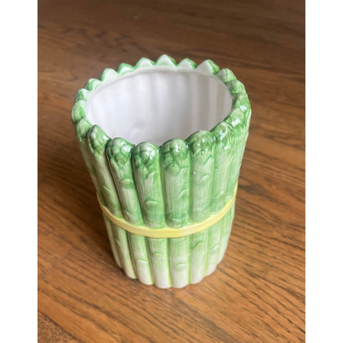 Ceramic Asparagus Planter Utensil Crock Decorative Container