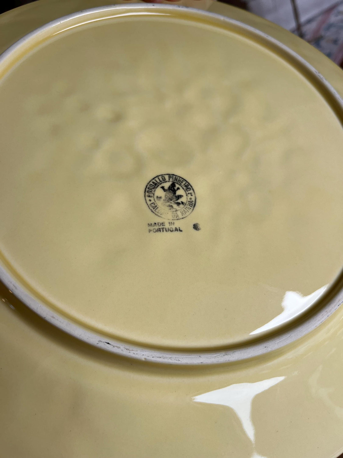 Vintage Bordallo Pinheiro Yellow Floral Platter, 13” Portugal