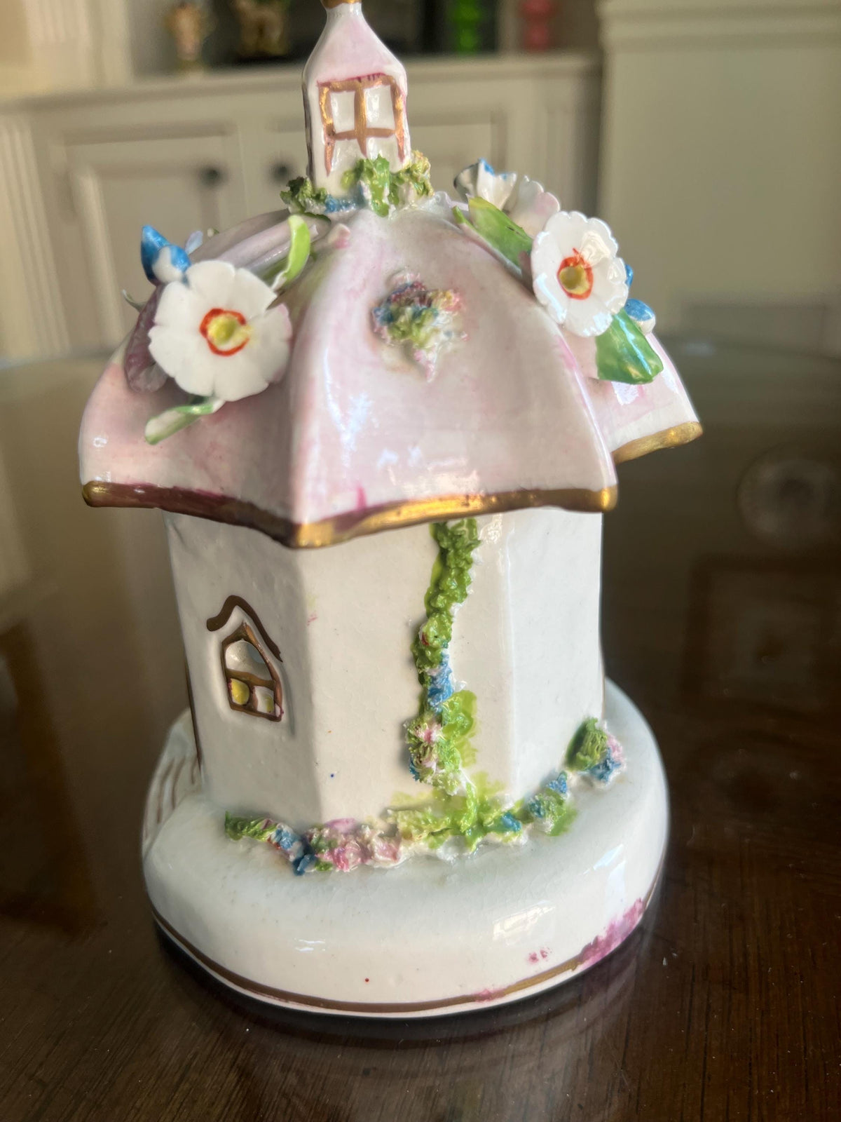 Vintage Staffordshire-Style Porcelain Cottage Pastille Burner