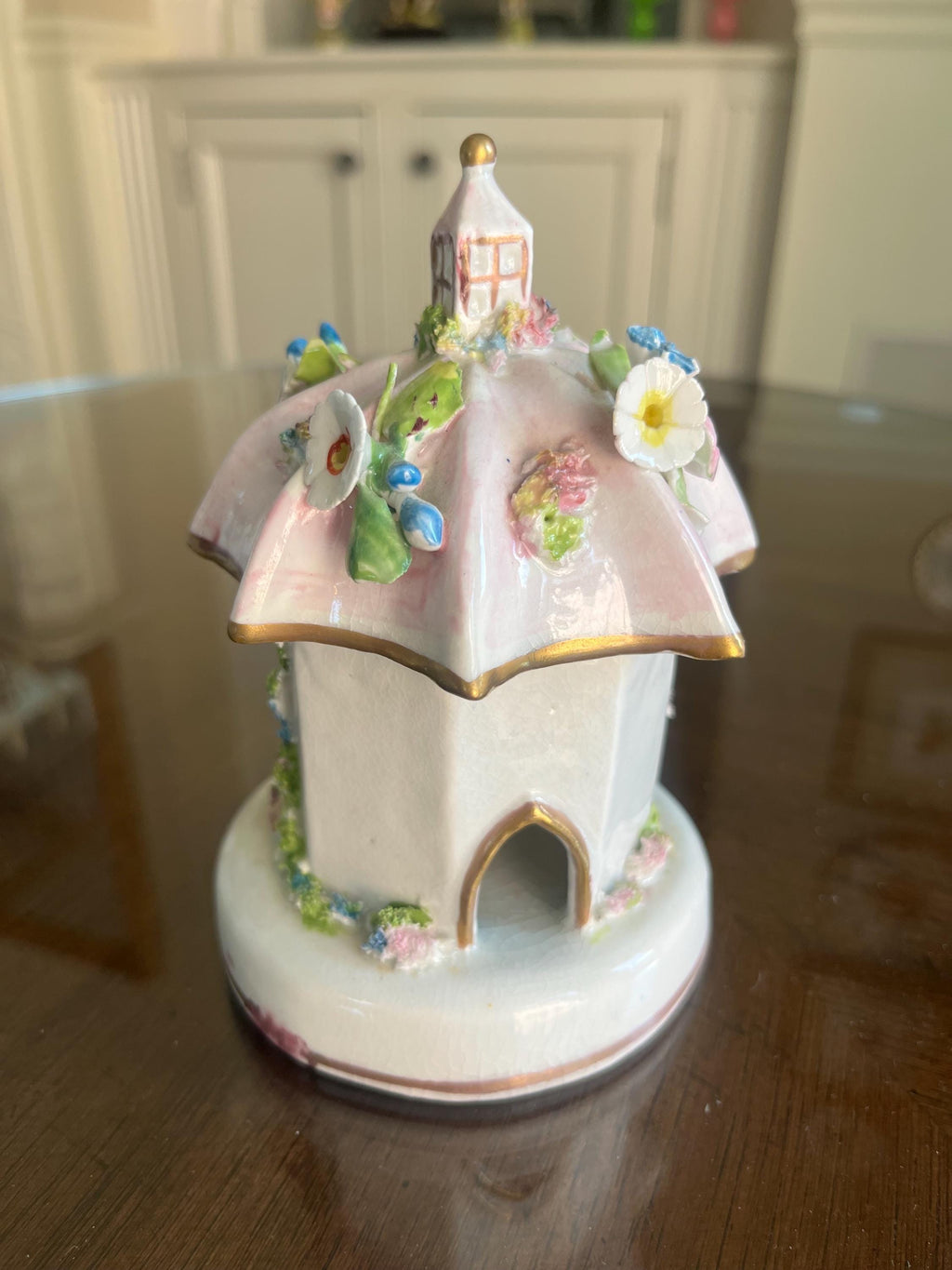 Vintage Staffordshire-Style Porcelain Cottage Pastille Burner