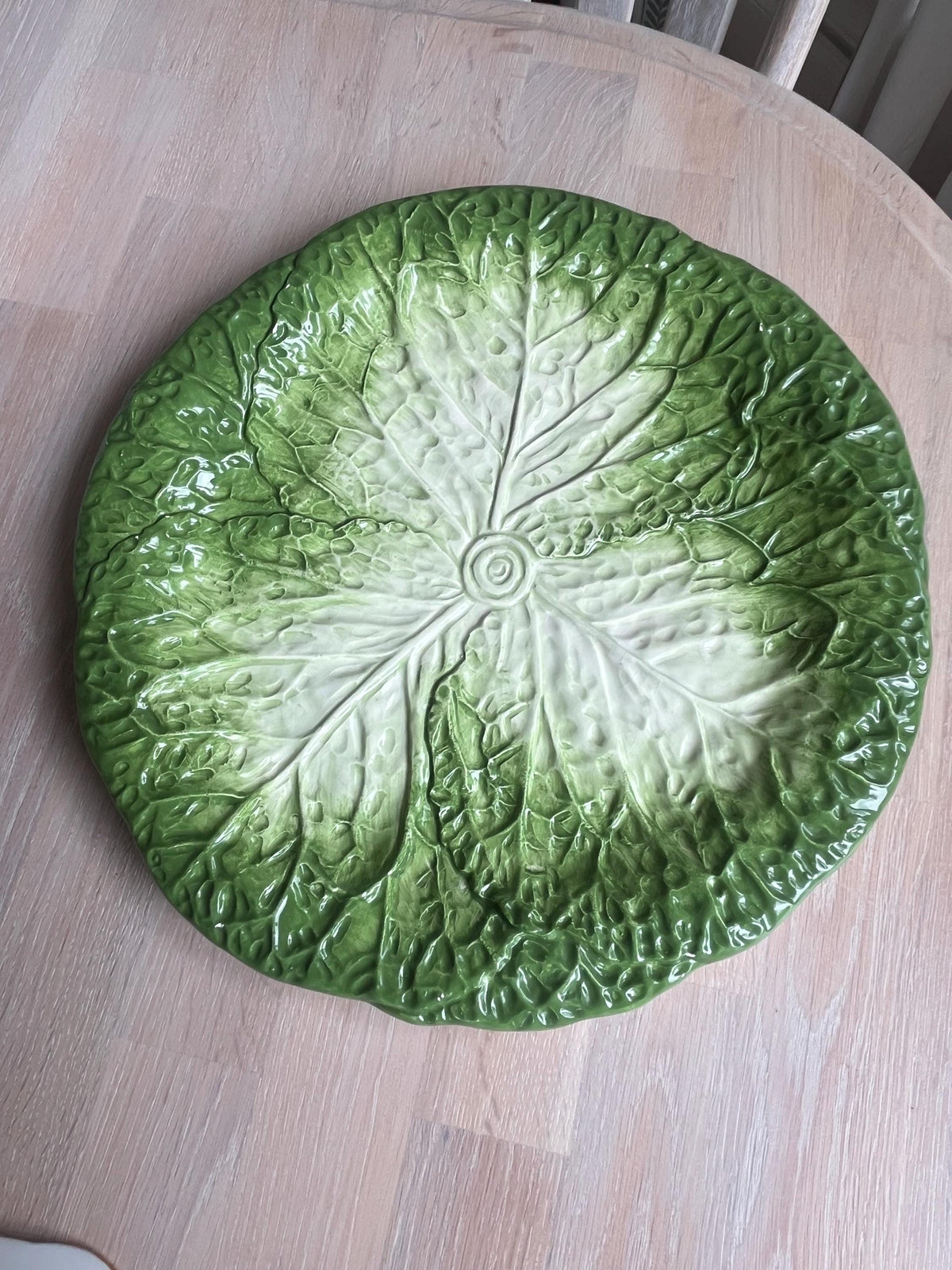 Vintage Green Cabbage Leaf Platter