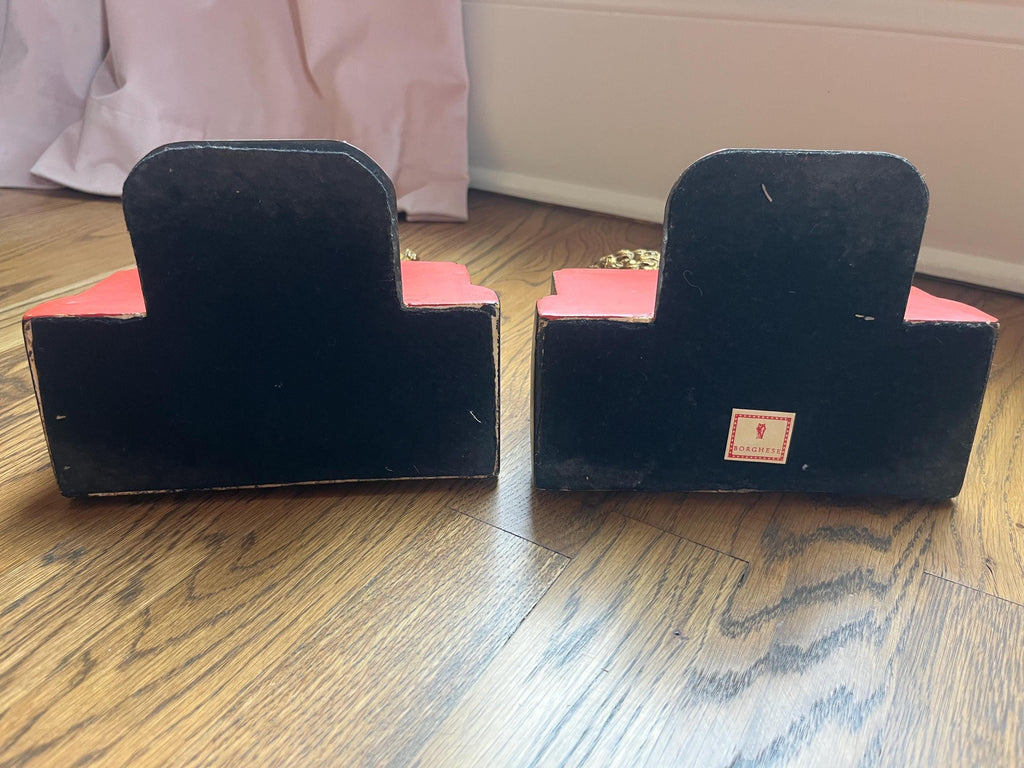 Pair of Vintage Borghese Gold Lion Bookends