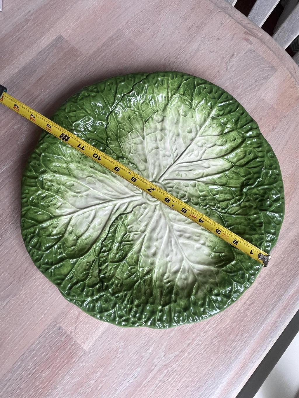 Vintage Green Cabbage Leaf Platter