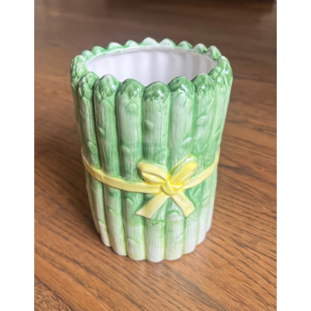 Ceramic Asparagus Planter Utensil Crock Decorative Container