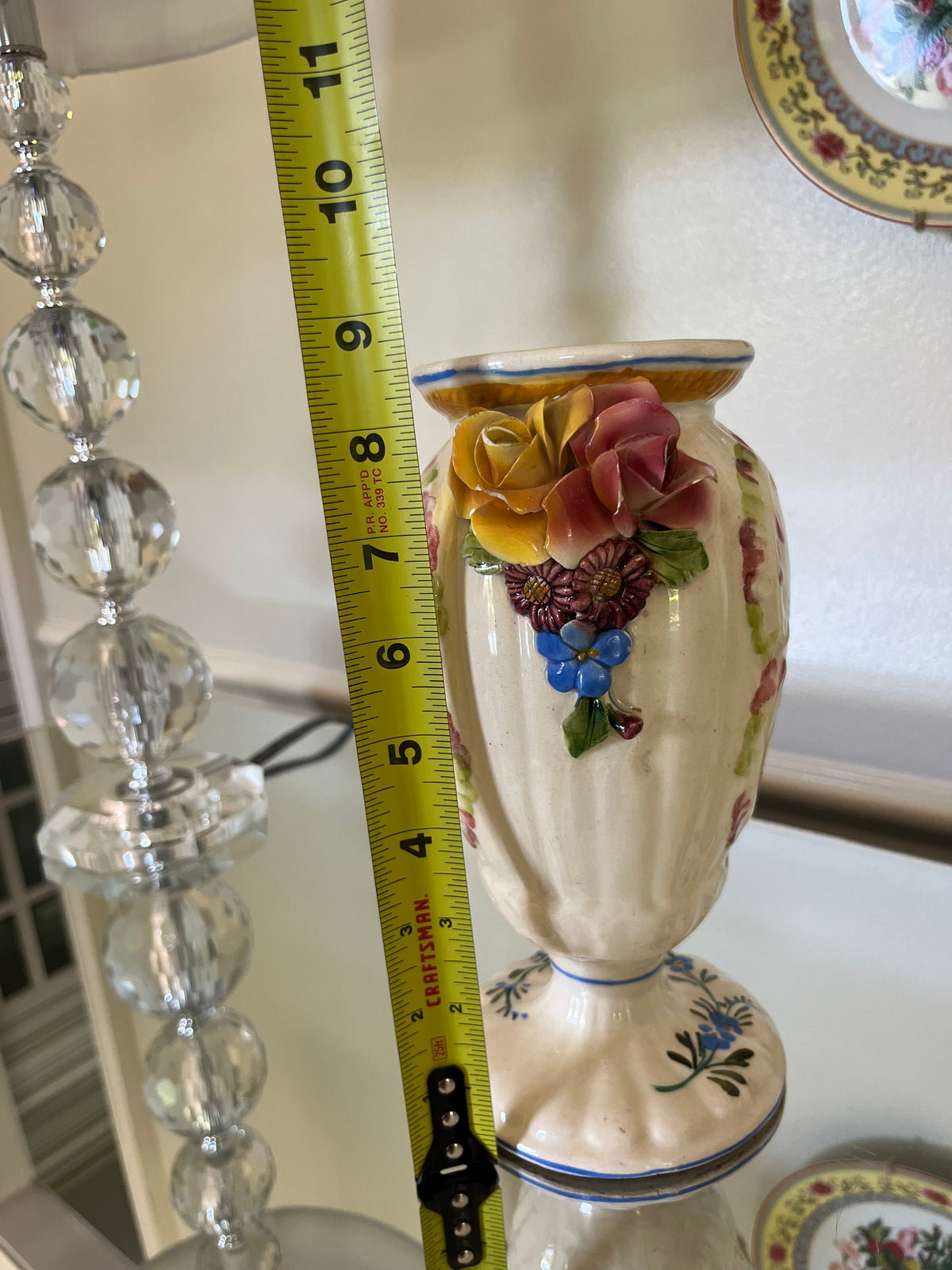 PAIR OF VINTAGE CAPODIMONTE FLORAL VASES