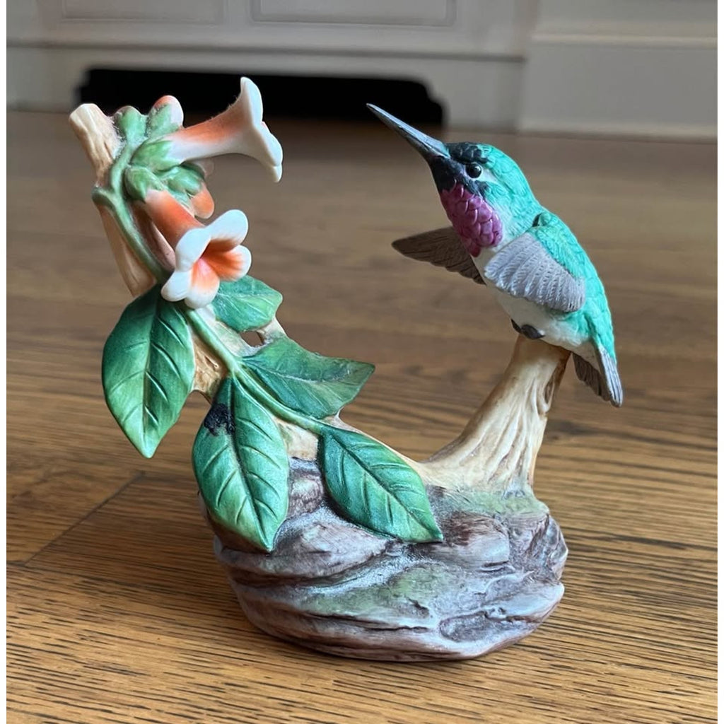 Andrea Hummingbird Figurine with Flowers