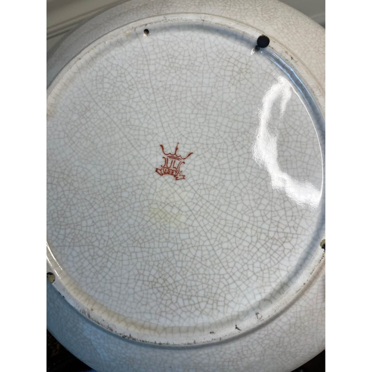 Pair Vintage United Wilson JUWC Chinoiserie Scenic Porcelain Plates