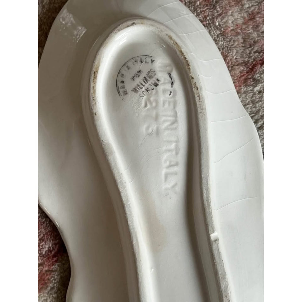 Vintage Italian Artichoke Majolica-Style Spoon Rest