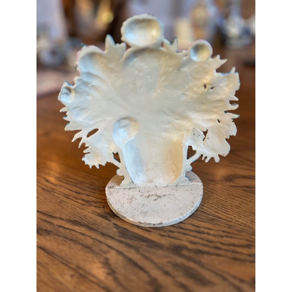 Vintage Cast Iron Floral Baset Doorstop