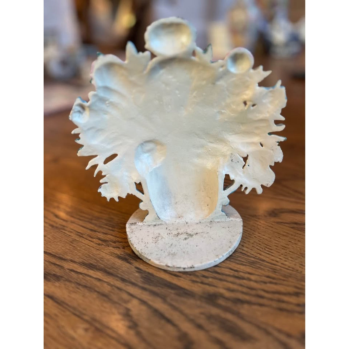 Vintage Cast Iron Floral Baset Doorstop