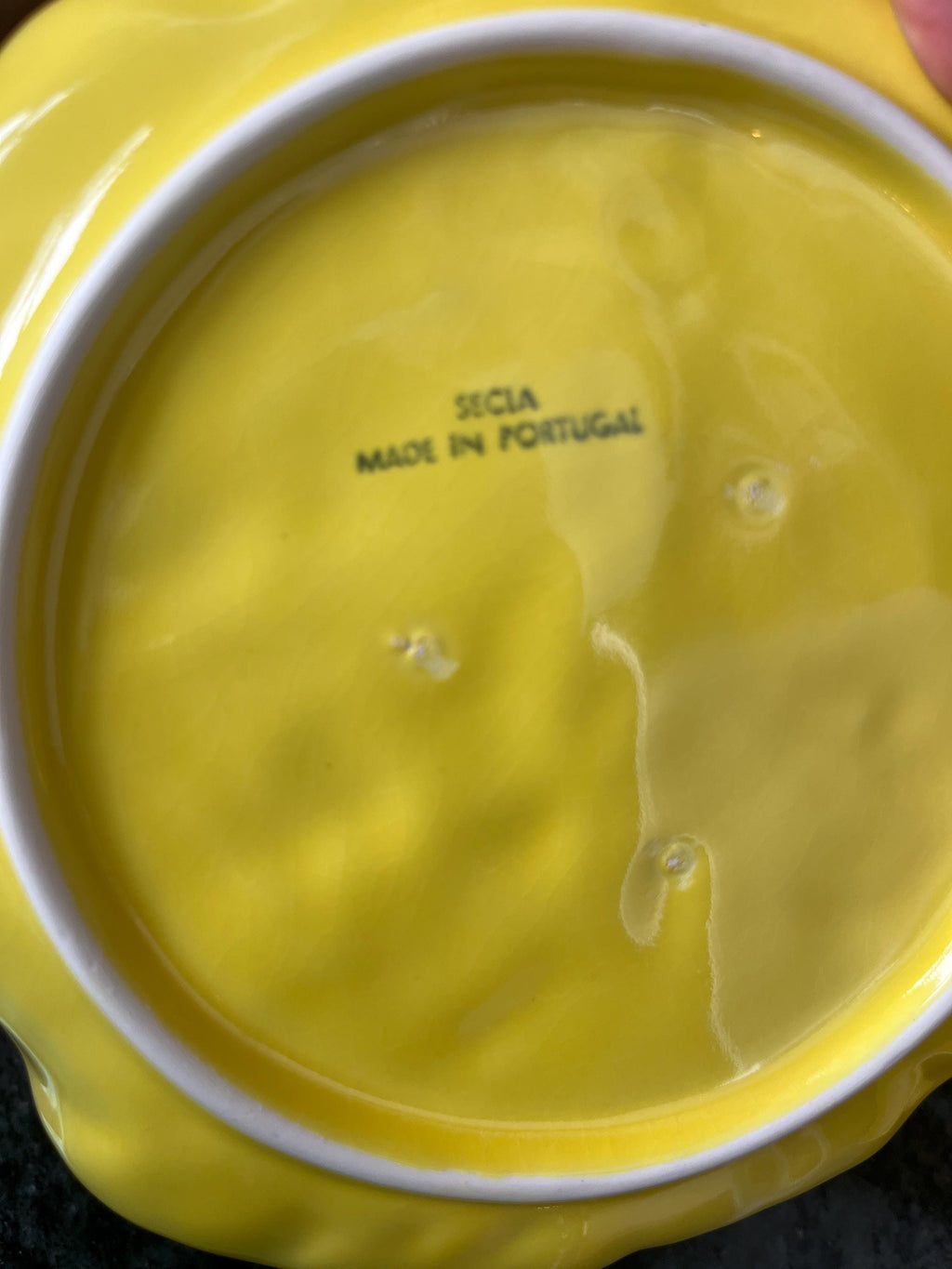 Pair of Vintage SECLA Portugal Yellow Cabbage Leaf Plates