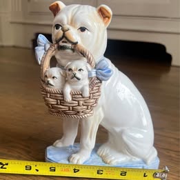 Precious Vintage Fitz & Floyd Pug Dog Bulldog Bookend Figurine