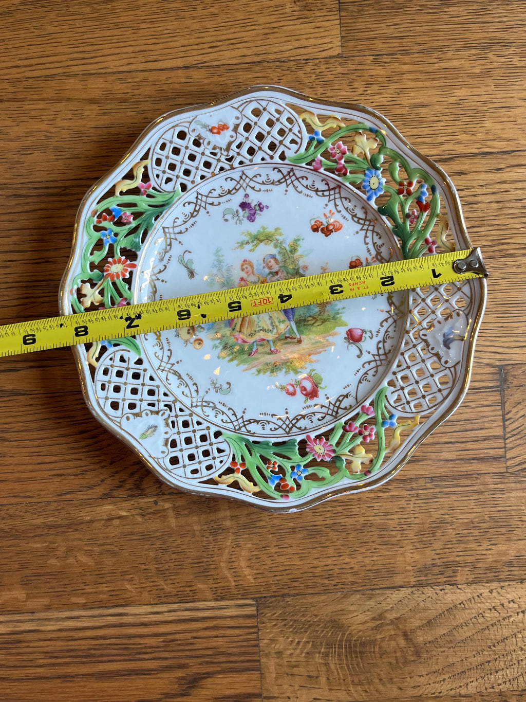 Royal Dresden Germany Reticulated Courting Couple Plate