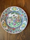 Vintage Chinese Famille Rose Plate with Empress Court Scene