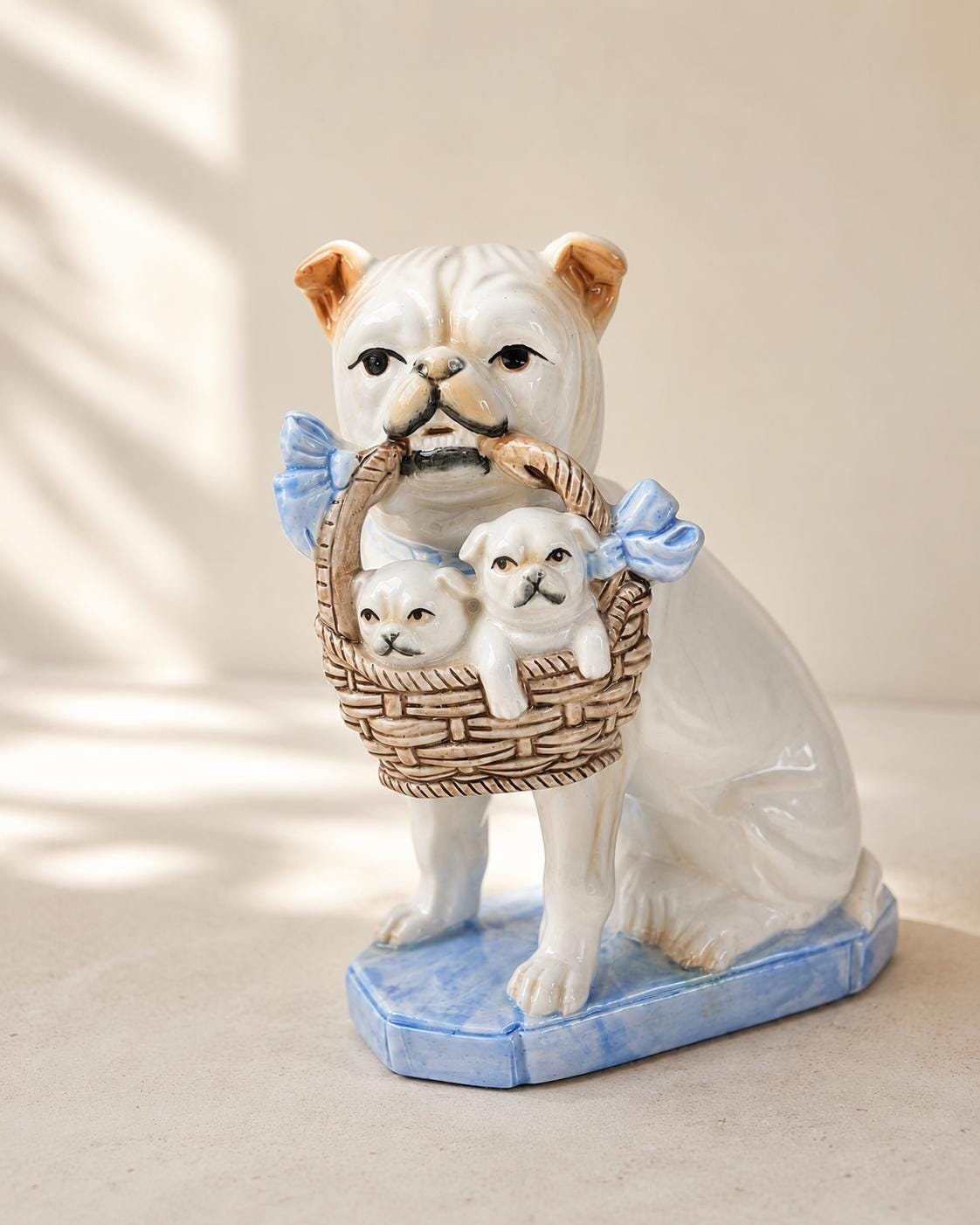 Vintage Fitz & Floyd Pug Dog Bulldog Bookend Figurine