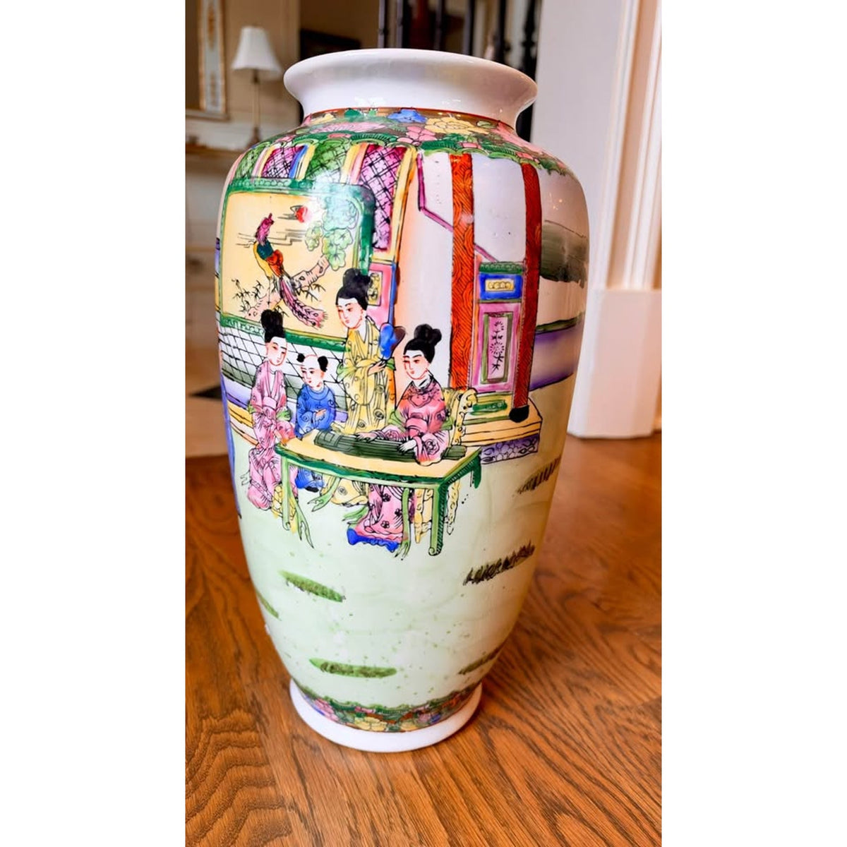 Large Vintage Chinese Famille Rose Porcelain Vase – 15” Chinoiserie