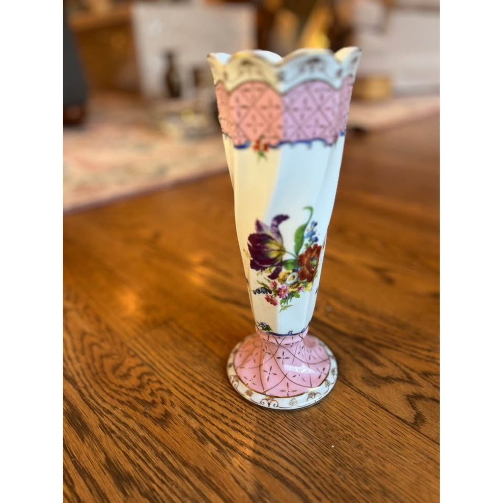 Vintage Hand Painted Floral Bud Vase