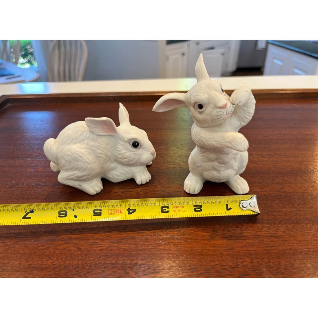 Pair of Vintage Porcelian Bunny Figurines