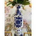 PAIR OF BLUE AND WHITE CHINOISERIE FLORAL VASES