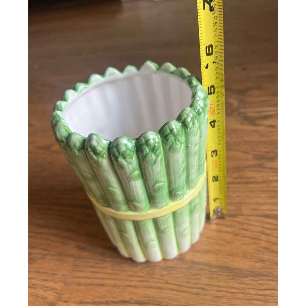 Ceramic Asparagus Planter Utensil Crock Decorative Container