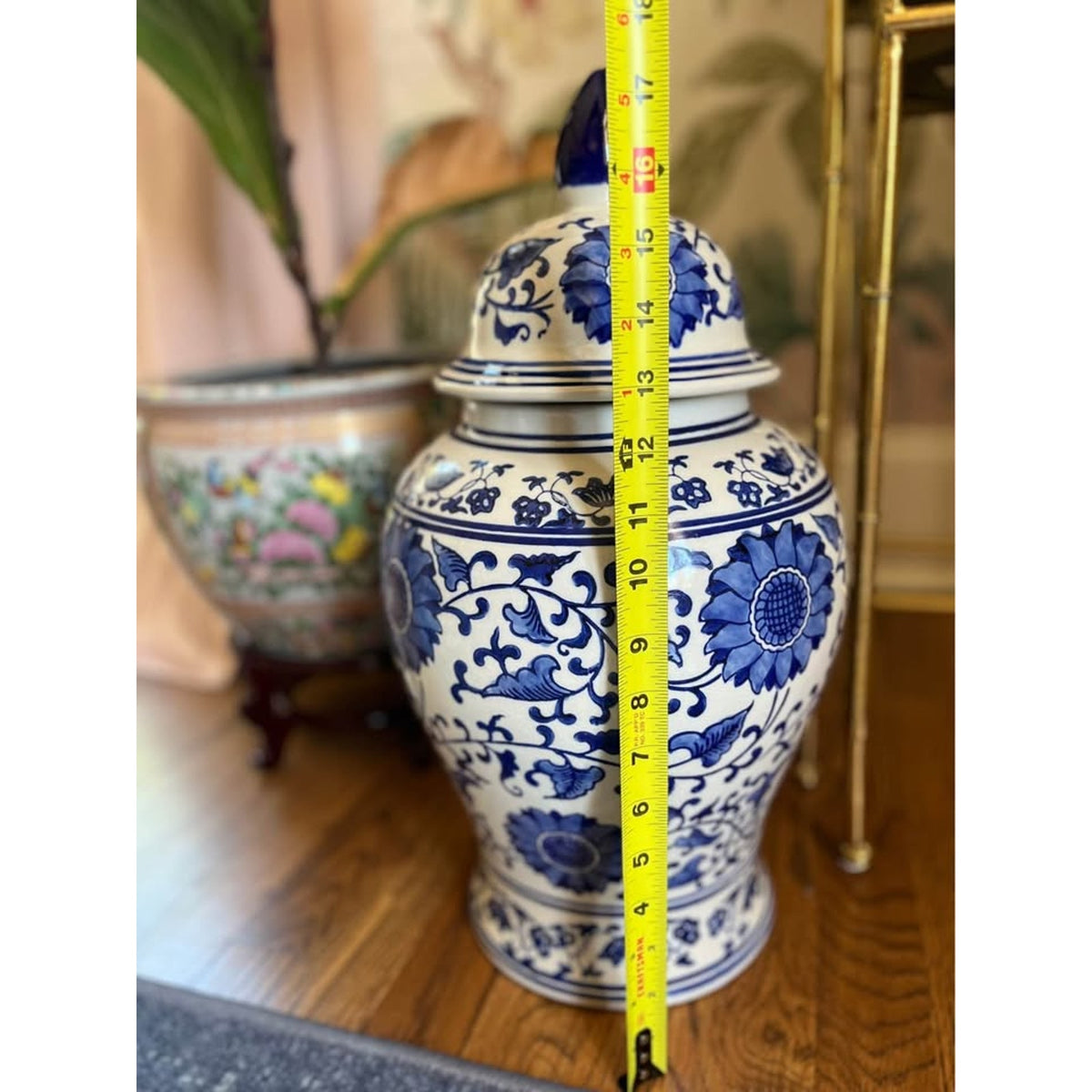 CHINOISERIE GINGER JAR Large 19" H x 10" Diameter