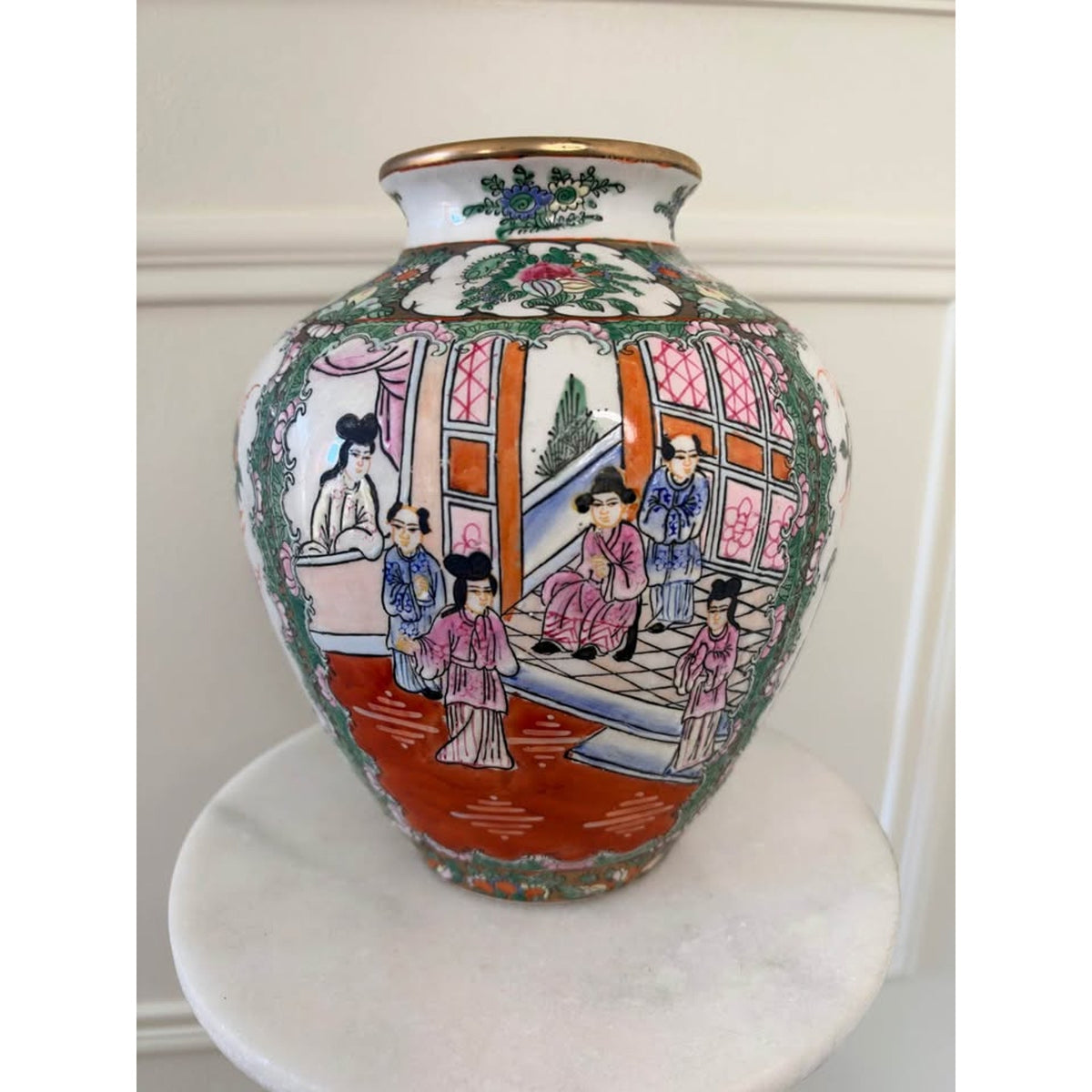 Vintage Chinese Famille Rose Porcelain Vase with Bird & Floral Motif