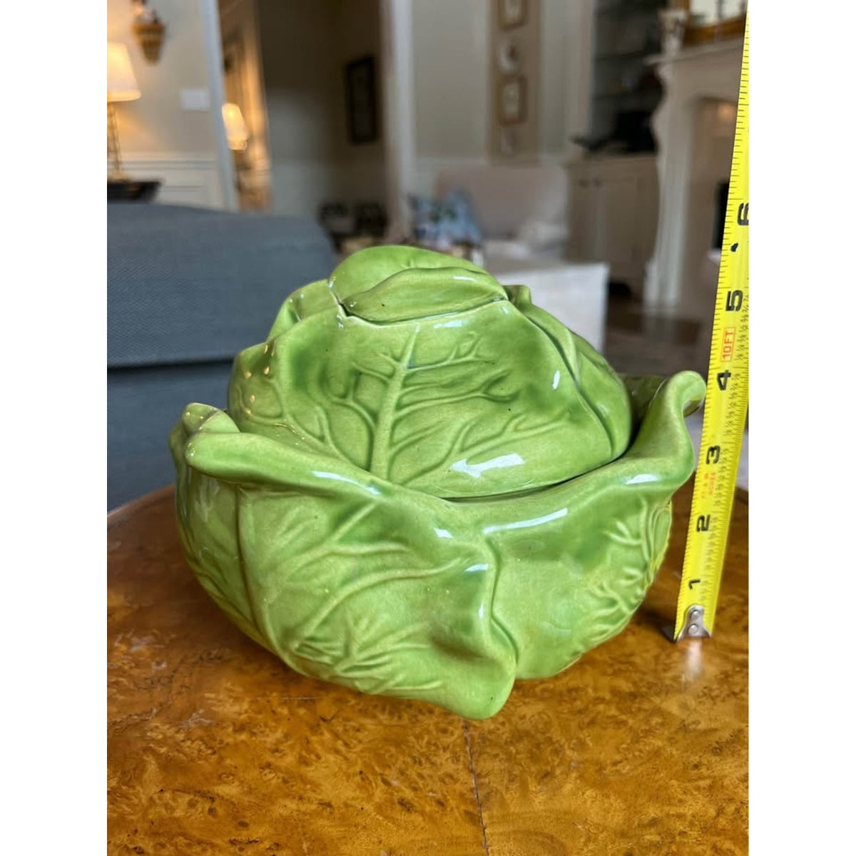 Precious Vintage Holland Mold Green Cabbage Covered Serving Bowl