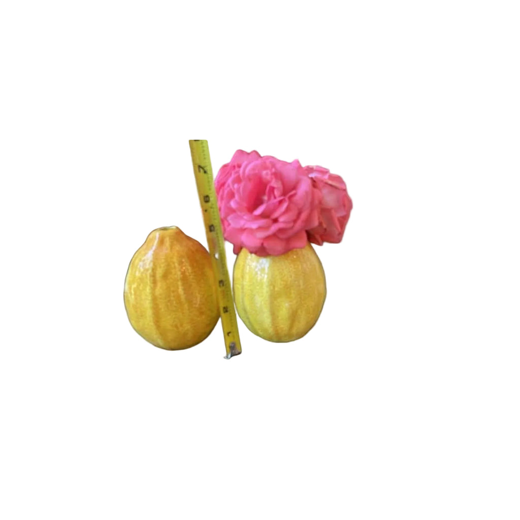Pair of Ceramic Lemon Bud Vases PAIR OF CERAMIC LEMON BUD VASES
