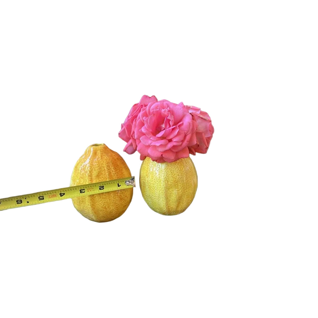Pair of Ceramic Lemon Bud Vases PAIR OF CERAMIC LEMON BUD VASES