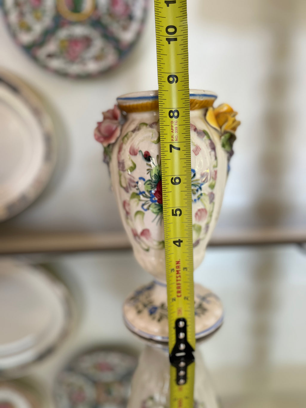PAIR OF VINTAGE CAPODIMONTE FLORAL VASES