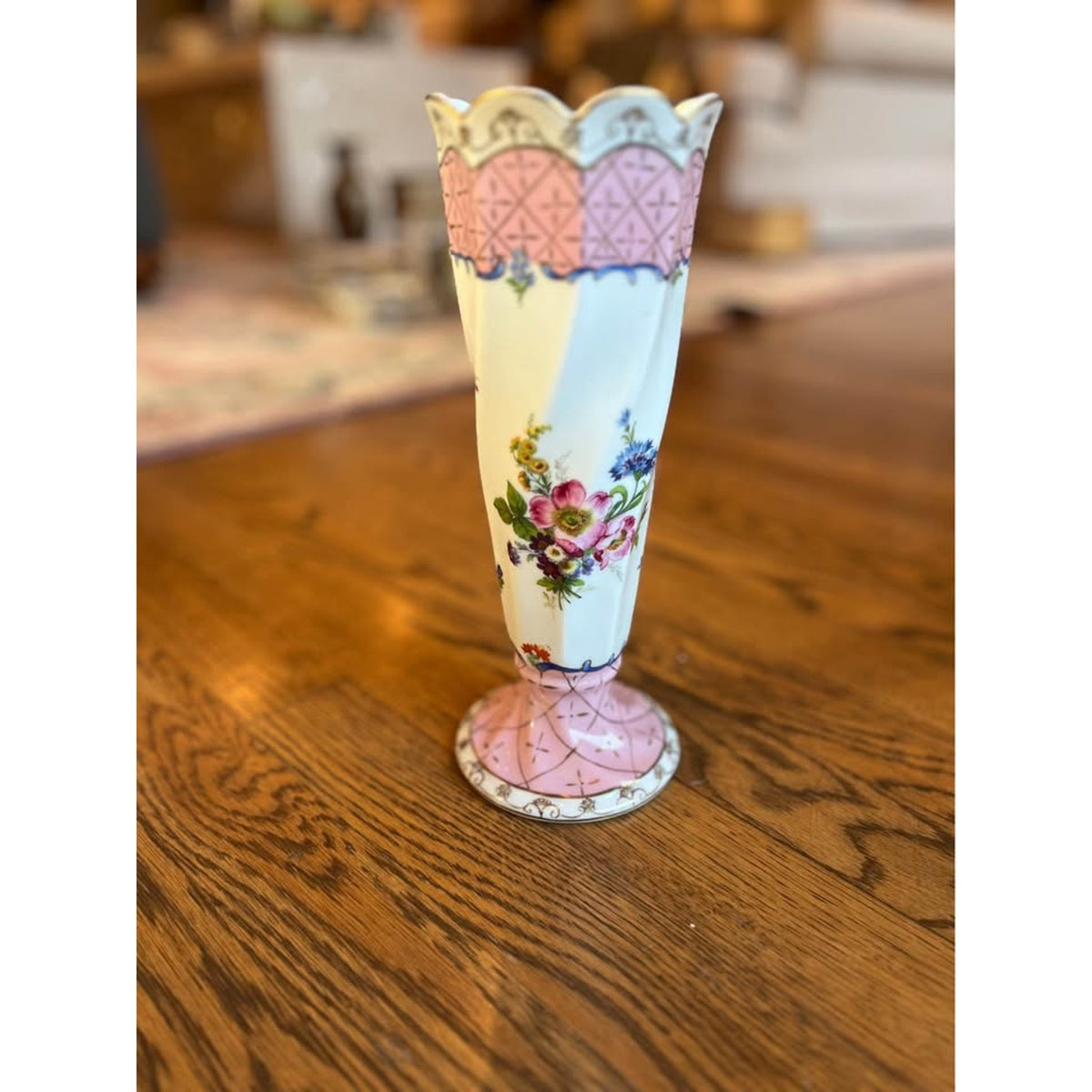 Vintage Hand Painted Floral Bud Vase