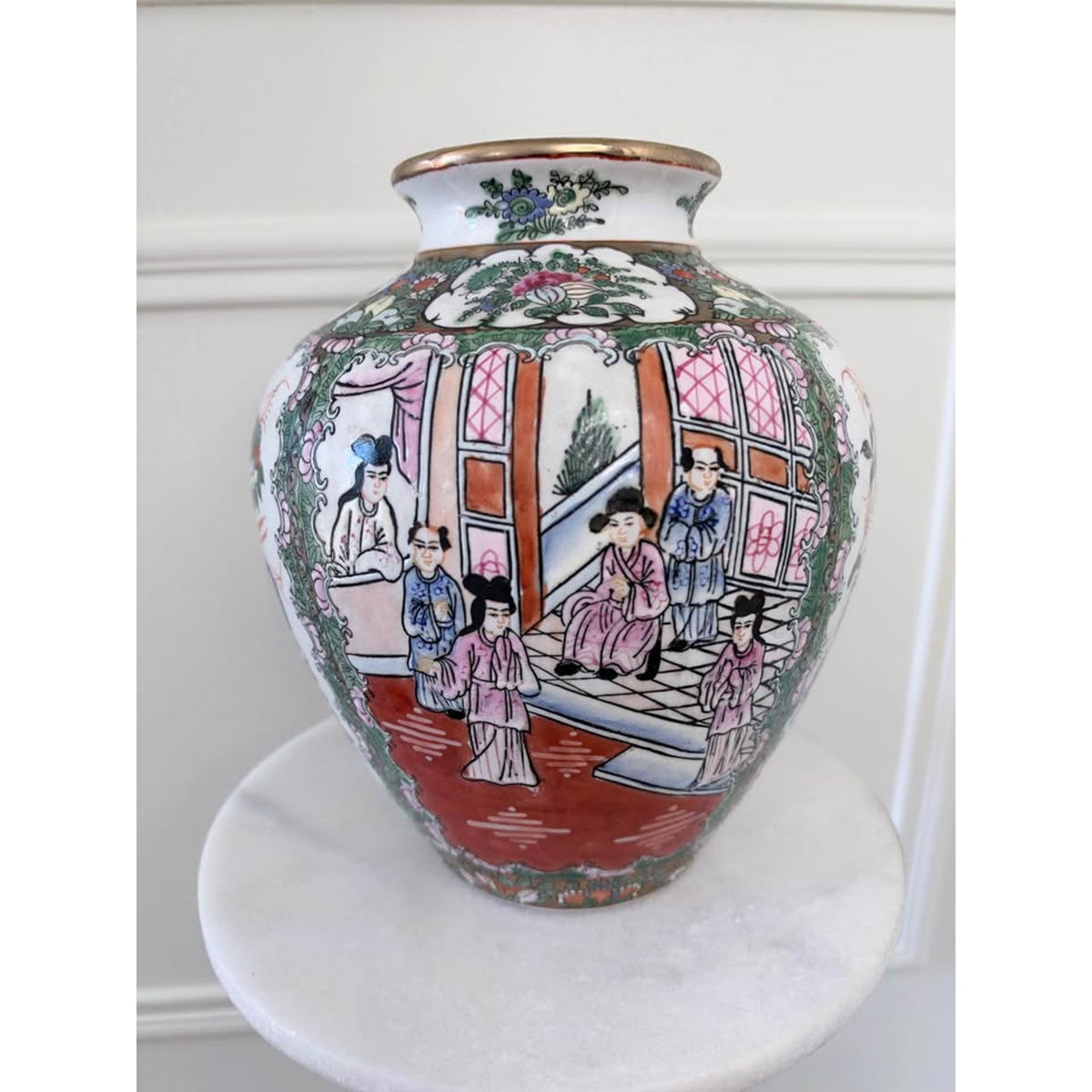 Vintage Chinese Famille Rose Porcelain Vase with Bird & Floral Motif