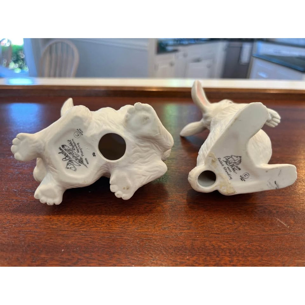 Pair of Vintage Porcelian Bunny Figurines