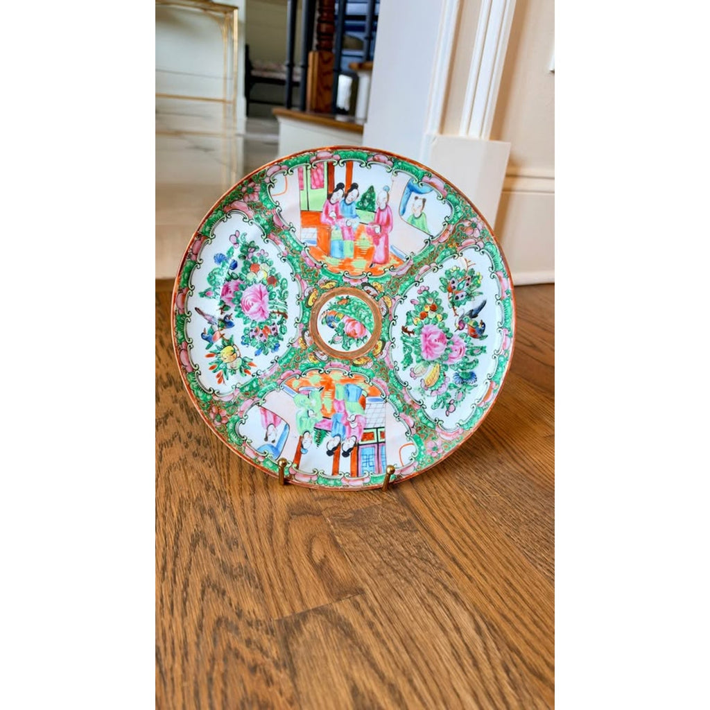 Vintage Chinese Rose Medallion Famille Rose Plate – 10”
