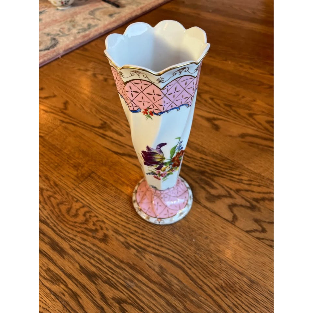 Vintage Hand Painted Floral Bud Vase